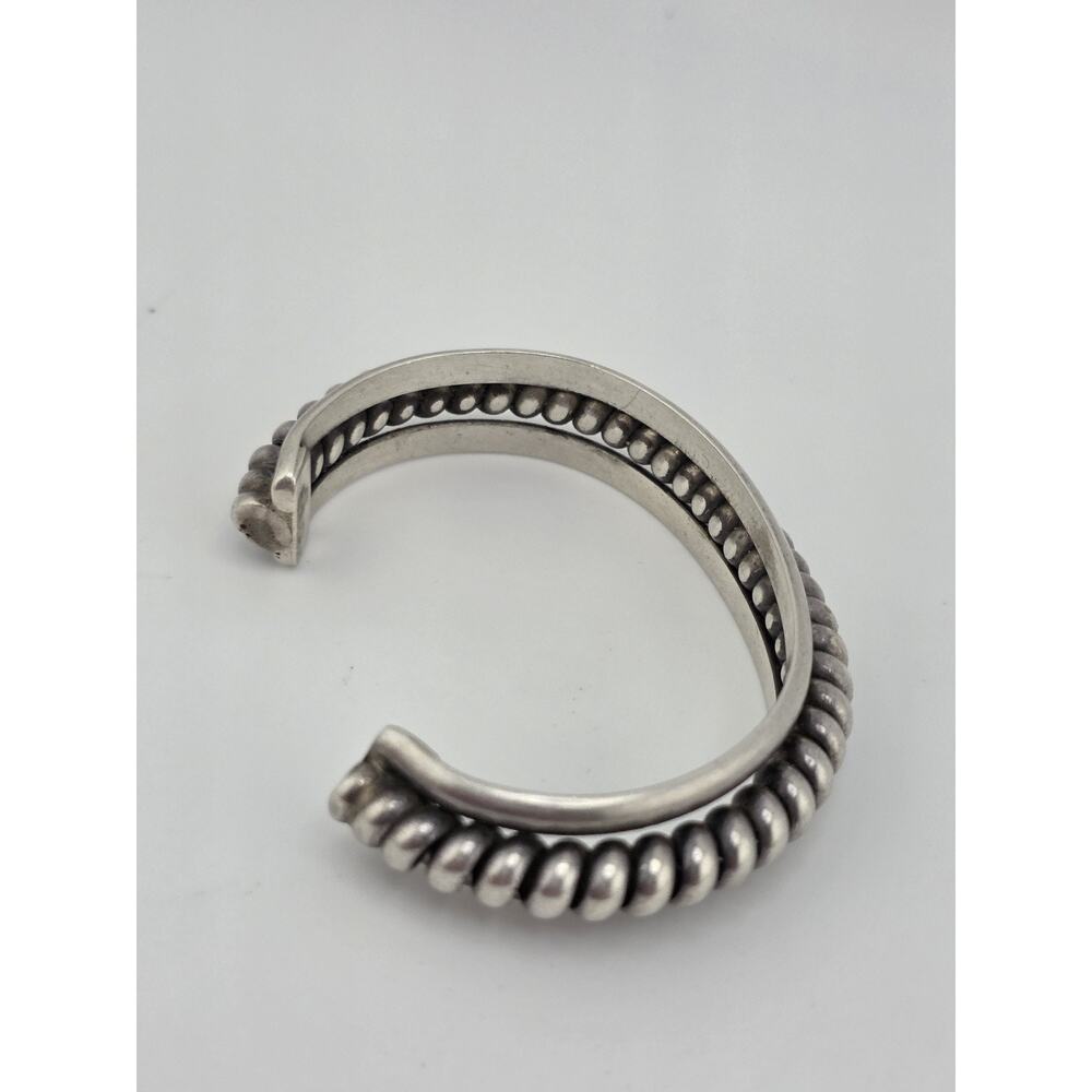 Native American Sterling Silver Twisted Cuff Bracelet - Picture 7 of 16